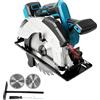 YWNYT Sega circolare senza fili per batteria Makita da 18 V, sega circolare elettrica senza spazzole da 185 mm, 5000 giri/min, con guida laser, 2 lame (24T e 40T), taglio smussato 0-45°, profondità di
