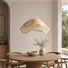 Generico Paralume a Sospensione in Corda,Lampadario Artigianale In Fibra Naturale,Vimini,Rattan,Paglia,Stile Etnico Marocchino,Rustico Mediterraneo,Boho Chic,Indonesiano,Interni ed Esterni Ø40x25cm 2805261412