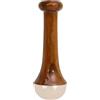 HEALTHANDVEDA Detox Bronze Kansa Wand Massaggiatore viso | Massaggiatore dal design unico con comoda impugnatura, manico in legno di teak (piccolo)