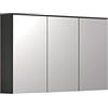 trendteam smart living Synnax - Armadietto a specchio, colore antracite, moderno specchio da bagno a 3 ante, 80 x 75 x 16 cm (larghezza x altezza x profondità), ampio specchio da bagno con 9 scomparti