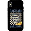 Coastal Sardine Tinned Fish Summer Retro Custodia per iPhone X/XS Cagliari Sardegna Sardine Retro Pesce in scatola Grafica Costiera