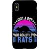 Just A Boy Who Really Loves Rats Pet Gif Custodia per iPhone X/XS Solo un ragazzo che ama davvero i topi