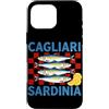 Coastal Sardine Tinned Fish Summer Retro Custodia per iPhone 16 Pro Max Cagliari Sardegna Sardine Retro Pesce in scatola Grafica Costiera