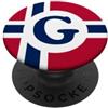 Rep Your Flag Lettera G Monogramma Norge Cultura Norvegia Bandiera Grafica PopSockets PopGrip Adesivo