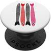 UnBlink Studio by Jackie Tahara Anchovies Vintage Retro Graphic Fun Fish Nero Rosso Rosa PopSockets PopGrip Adesivo