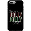 Have A Holly and Jolly Merry Christmas S Custodia per iPhone 7 Plus/8 Plus Plaid leopardato con bufalo Have A Holly and Jolly Merry Christmas