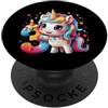 UNICORN GIRL DESIGNS AND OUTFITS NUMERO 3 ANNI RAGAZZA UNICORNO 3 COMPLEANNO PopSockets PopGrip Adesivo