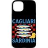 Coastal Sardine Tinned Fish Summer Retro Custodia per iPhone 15 Plus Cagliari Sardegna Sardine Retro Pesce in scatola Grafica Costiera