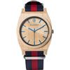 AB AETERNO Route Blue Red Legno Acero Swiss Quarzo Blu Ipoallergenico Tessuto NATO Rosso Unisex Orologio