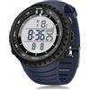 PALADA Orologio sportivo digitale da uomo, impermeabile, tattico, con retroilluminazione a LED, Dright Blu Scuro, sport, lavoro, vita quotidiana