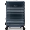 Eminent Voyager Valigia Media 67x44x26, Espandibile, Rigida, 4 Ruote, Leggera, Lucchetto TSA, 3,4 kg, 71L, Trolley da Stiva Viaggio Aereo Grigio