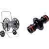 Claber 8894 Carrello Avvolgitubo Metallo, Nero & Giunzione 2 INNESTI Maschi 8613