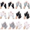 Foonary 12 paia di guanti in cotone senza dita, 2 diversi modelli, touch screen idratante, per il sonno, dermatite dai raggi UV, asciugatura rapida, colore bianco, grigio, nero, in cotone