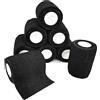 VIERSHU 8 Rotoli Benda Elastica Autoadesiva 7.5cm x4.5m Nastro Garza Autoadesiva Benda Coesiva Medicazione per Fasciatura Bende Fissaggio per Ginocchia, Polso e Caviglia Nero