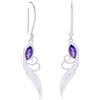 Jewels and Art Emporium Orecchini pendenti in argento Sterling 925 fatti a mano con piuma di ametista naturale