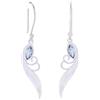 Jewels and Art Emporium Orecchini pendenti a forma di piuma con topazio blu, realizzati a mano, in argento Sterling 925