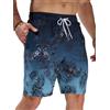 Arcweg Pantaloncini da Uomo per Nuoto Pantaloncini da Bagno Asciugatura Rapida Shorts da Spiaggia Lunghi con Multi-Tasche Surf a Righe