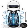 Bubbacare Lampada Antizanzare Elettrica Solare, 4200V UV Zanzariera, Ricarica Solare e USB, IP66, Ammazza Zanzare Elettrico per Interni, Cortile, Patio, Giardino, Campeggio (Nero)