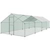 UISEBRT Gabbie per pollai, per animali di piccola taglia, recinzione esterna con tetto in PE, per pollame, conigli, animali di piccola taglia, cani (3 x 8 x 2 m)