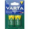 BLISTER 2 BATTERIE RICARICABILI VARTA 1/2 Torcia (C) NI-MH 3000mAh 1.2V