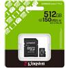 MICRO SD KINGSTON 512 GB SDCS3/512GB CANVAS SELECT PLUS CLASS 10