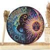 Generic Tamburo a mano sciamanico - Tamburo indiano fatto a mano in pelle sintetica | Strumenti sciamani rotondi con grande, di legno vintage incluso musicali spirituali per