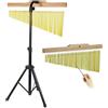 BONJUME Bar Chimes 36 Toni, Carillon a Vento Percussioni con Supporto Regolabile 72-115cm Campanelli in Alluminio con Barra in Legno e Battente per Banda Scuola Studio e Meditazione