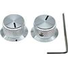 KAISH 2PCS Manopole per potenziometri in alluminio, 6,35 mm Universali a campana, manopole a cupola con vite di fissaggio per chitarra/basso/AMP/preamplificatori, argento con indicatore