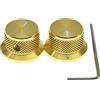 KAISH 2 pz manopole in alluminio per potenziometro da 1/4 universali a cilindro manopole di controllo a campana con vite di fissaggio per chitarra/basso/AMPS/preamplificatori oro con indicatore