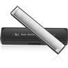 Tioamy Armonica a Bocca Harmonica Tremolo 24 Fori Harpe professionnelle Chiave di C Bocca organica diatonica con custodia per blues folk pop jazz per bambini adulti Studente regalo per principianti