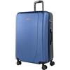 ITACA - Valigia 23Kg da stiva capiente Valigia rigida XL con ruote silenziose Trolley Grande Rigido leggero ideale per viaggi lunghi con Lucchetto a combinazione, Blu Navy-Antracite