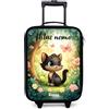 NoBoringSuitcases.com NoBoringSuitcases© Valigia Per Bambini Personalizzato Con Un Nome Bagaglio | 48x31x19 cm - Ultraleggero Bagagli Rigidi LED Ruote Valigie Neonato Bimbi - Ragazze - Gatto - Farfalla - Fiori