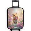NoBoringSuitcases.com NoBoringSuitcases© Valigia Per Bambini Compatto Bagaglio Ultraleggero | 48x31x19 cm - Trolley A Mano Rigidi LED Ruote Da Viaggio - Ragazze - Criceto - Fiore - Natura - Animale