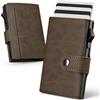 YESIIW Porta Carte Uomo Slim Pop-Up Alluminio - Portafoglio Uomo Automatico per 7-9 Carte e 2 Finestra ID - Portafoglio Slim con Portamonete e RFID Blocco - per Vita Quotidiana, Viaggi e Lavoro