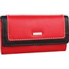 StarHide Borsa | Portafoglio In Vera Pelle RFID Da Donna | Patta Elegante Di Alta Qualità Su Una Lunga Borsa Con Tasche Con Zip | Progettato Per Un Massimo Di 9 Carte Di Credito - 5560 (Rosso/Nero)