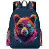 TPISLI Zaini Scuola Cool Bear Bambini Classe 3-5 Zaino Scolastico Animal Bear Bambine Classe 4 Cartella Scolastica Primaria Backpack, Gite Viaggio Tempo Libero