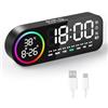 Diboniur Sveglia Digitale da Comodino, Orologio da Tavolo con 2 Allarme, Snooze, Porta USB, Memoria di Spegnimento, Funzione conto alla rovescia, Sveglia Digitale per Bambini Adulti