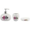 MSV Set di Accessori da Bagno MSV Borneo da 3 Pezzi: Dispenser di Sapone, portasapone e portaspazzolino - Bianco - Pratico ed Elegante - Dimensioni Standard