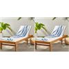 Amazon Basics Telo per Mare, Piscina, Palestra e Spa, 100% Cotone Righe Cabana, 76 x 152 cm, Celeste, Set 2 Pezzi (Confezione da 2)