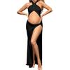 Generico Abito Premaman con Allacciatura all'Americana - Abito Lungo con Schiena Scoperta e Cut-out per Servizio Fotografico di Gravidanza e Baby Shower