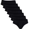 Basic Treasure 7 Paia Slip Classico Uomo, Mutande Cotone, Nero, Taglia M