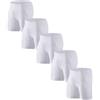 Generic Confezione da 5 boxer da uomo, lungo, in cotone, tinta unita, stile retrò, morbidi e ideali, comodi e traspiranti, biancheria intima per tutti i giorni, bianco, XXL