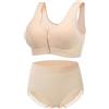 XWSM Set Intimo for Reggiseno da Donna for Anziani di Media Taglia Chiusura Frontale Reggiseno for Il Petto Slip da Donna for Anziani, Mutandine in Morbido Cotone (Color : Beige, Size : 46/105ABC)