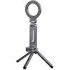 Generic Treppiede magnetico pieghevole per telefono, supporto portatile girevole a 360 gradi per viaggi, riprese video, aereo, treno (grigio)
