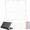 Hzxkqmil Custodia Protettiva Trasparente per Nintendo 3DS XL 3DS LL Console | Custodia Rigida in Cristallo Chiaro + 1 Set di Pellicole Protettive per Schermo e 4 Penne Stylus per 3DS XL/LL