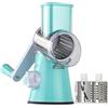 TECTECHT Casa cult maisonculte RotoChef - Mandolina per verdure manuale taglio legumi multifunzione con 3 lame di tamburo staccabili per patate, carote, formaggio, forte aspirazione