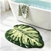 YNNHUDEEP Tappeto da bagno, 50 x 80 cm, antiscivolo, assorbente, con motivo a foglia di Monstera, lavabile, per camera da letto, doccia, cucina, verde (50 x 80 cm)