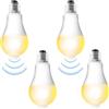 GBKDQQ 4 lampadine LED E27 con sensore di movimento, 12 W, bianco caldo 3000 K, con sensore PIR, lampadine a risparmio energetico per corridoio, garage, balcone, scala.