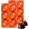 MKNZOME Stampi in silicone a 6 cavità semisferiche, MKNZOME 2 pezzi di stampi semicircolari a cupola in silicone per cioccolato, stampi da forno in silicone per realizzare cioccolato, torte, gelatina, mousse