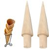 CTForest 2 Pezzi Stampo Cono in Legno, Stampo per Cialde Cono Gelato, Rotolo di Cialde, Adatto per Fare Waffle Fai Da Te e Coni Gelato(Marrone)